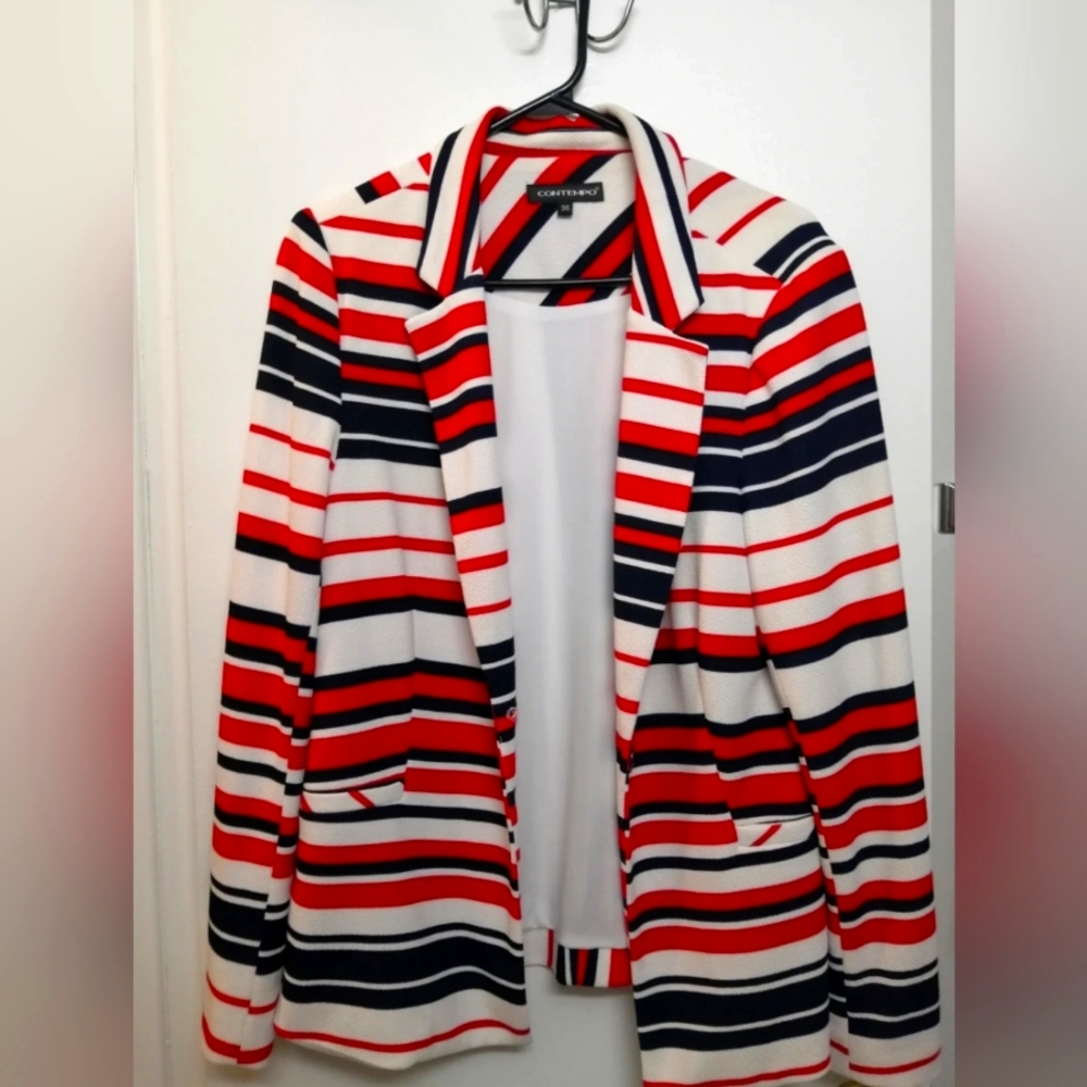 Striped Print Blazer